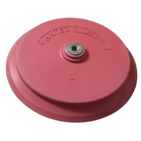 Ventouse à lèvre Ø320mm en silicone rose. Fixation M16.